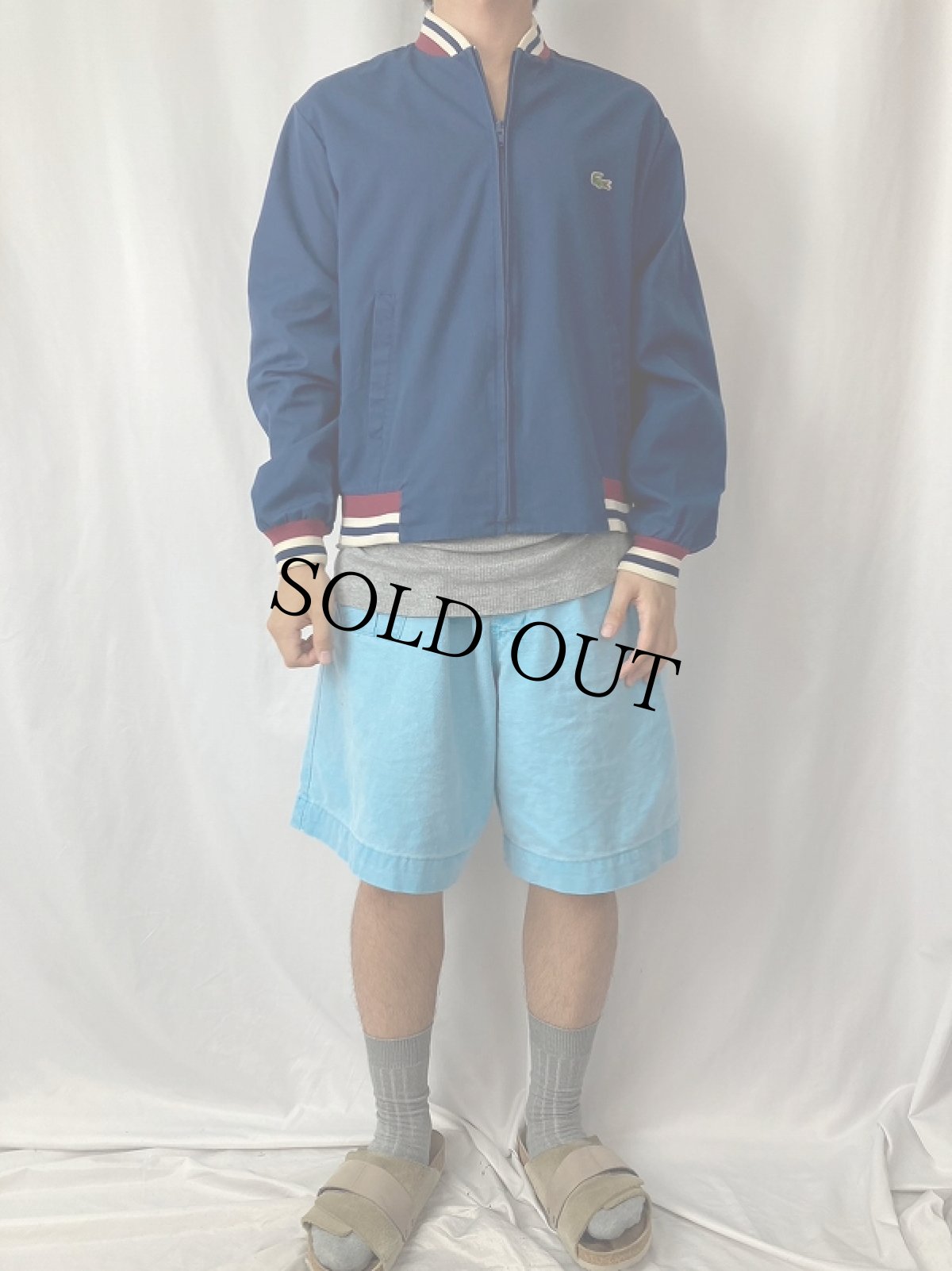 画像2: 80's IZOD LACOSTE ロゴワッペン ジップジャケット L (2)