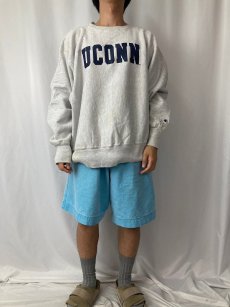 画像2: 90's〜 Champion REVERSE WEAVE "UCONN" プリントスウェット XL (2)