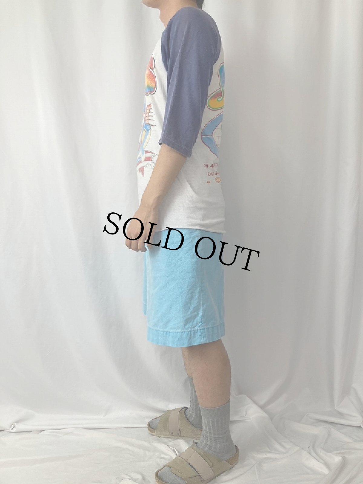 画像3: 80's YES "REUNION TOUR 84" パキ綿 ロックバンドツアーラグランTシャツ L (3)