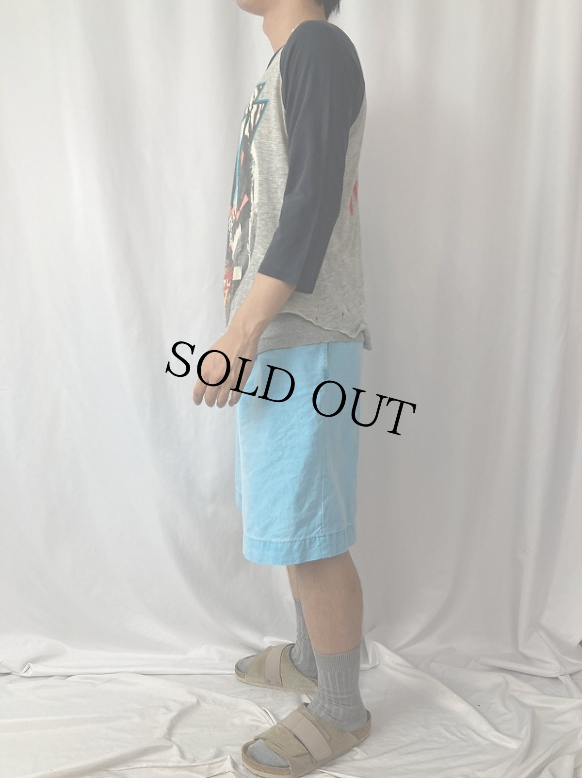 画像3: 80's KISS "ANIMALIZE" ハードロックバンド アルバムラグランTシャツ (3)