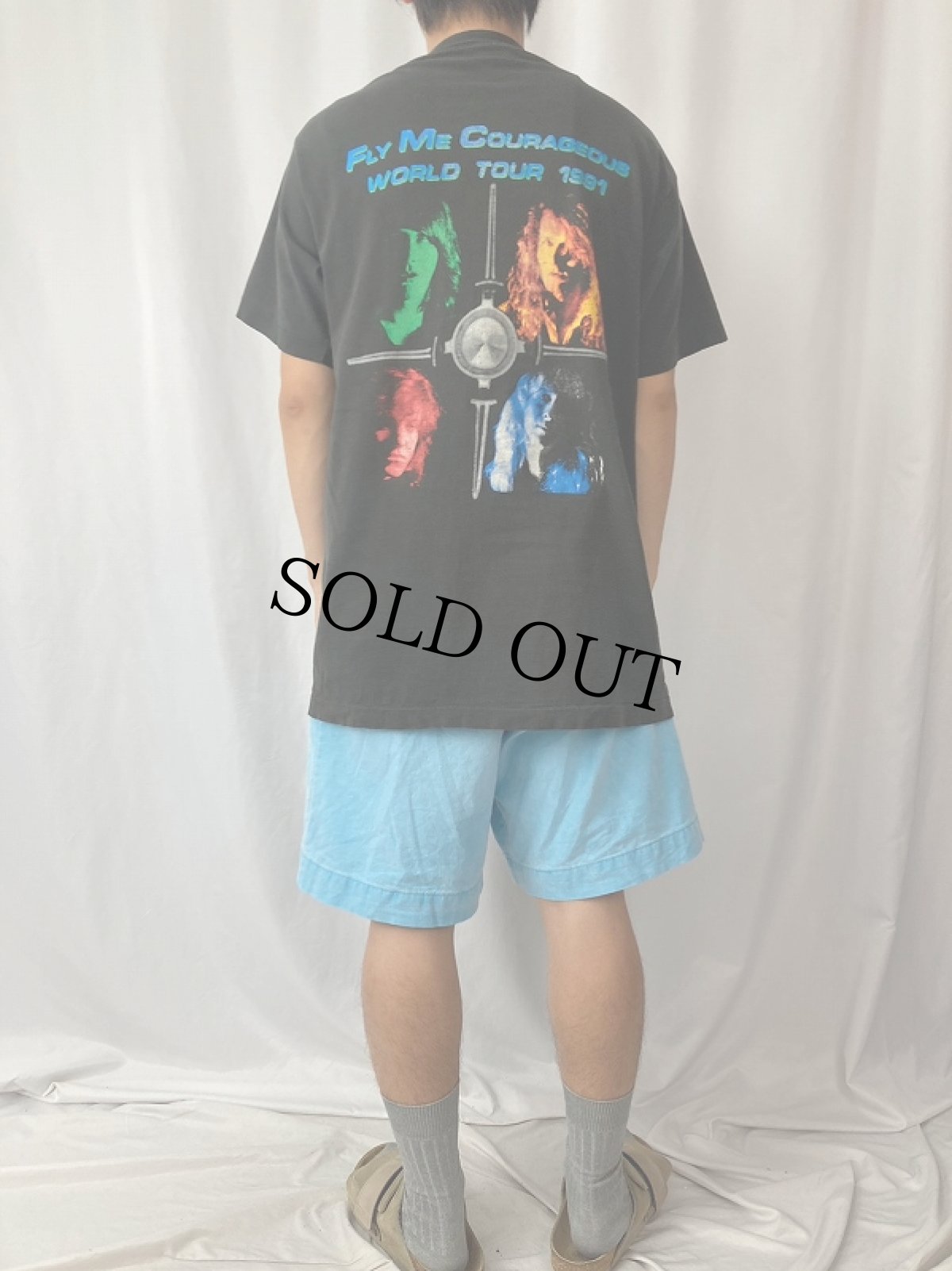 画像4: 1991 Drivin N Cryin "FLY ME COURAGEOUS WORLD TOUR 1991" ロックバンドツアーTシャツ XL (4)