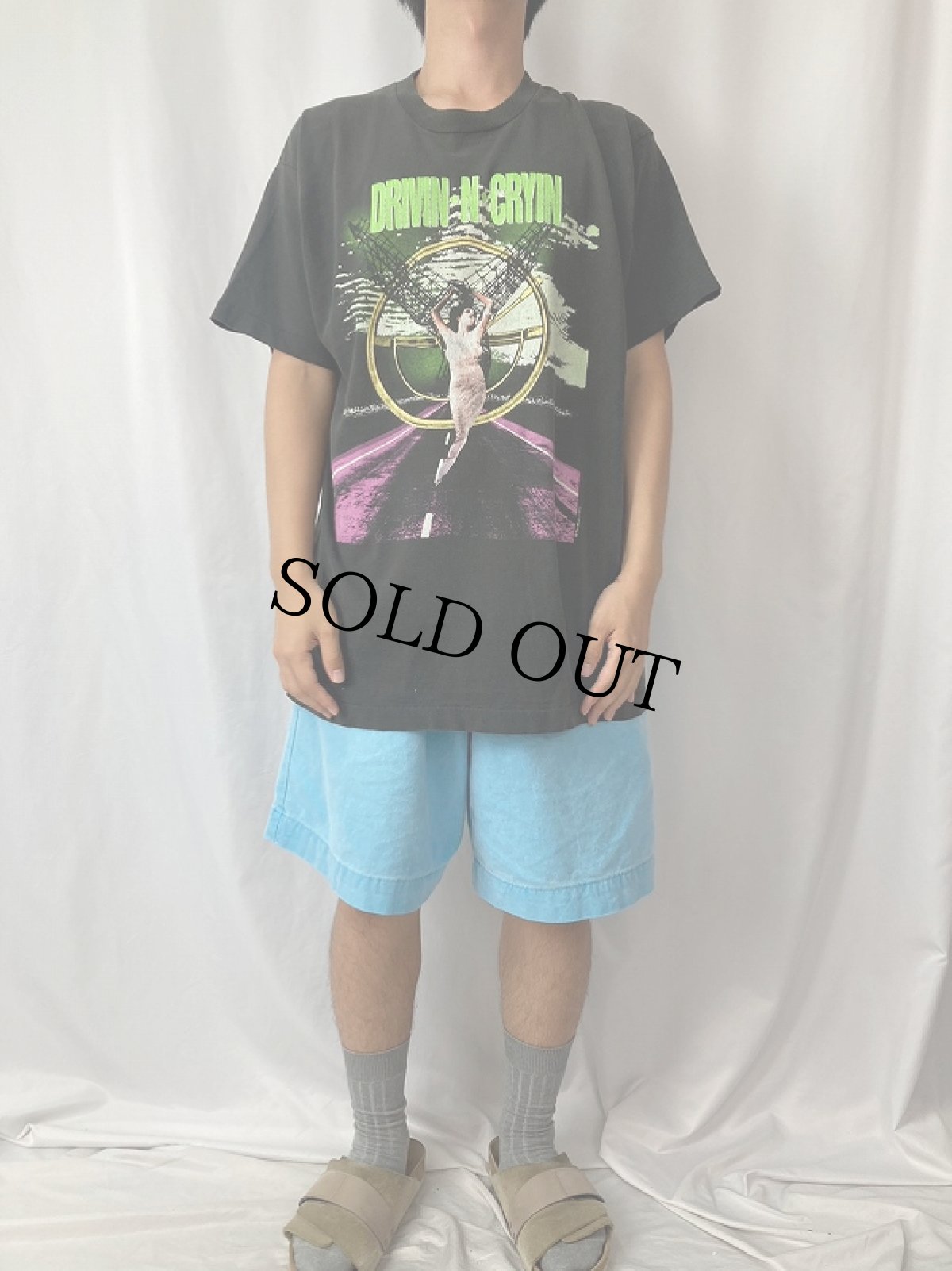 画像2: 1991 Drivin N Cryin "FLY ME COURAGEOUS WORLD TOUR 1991" ロックバンドツアーTシャツ XL (2)