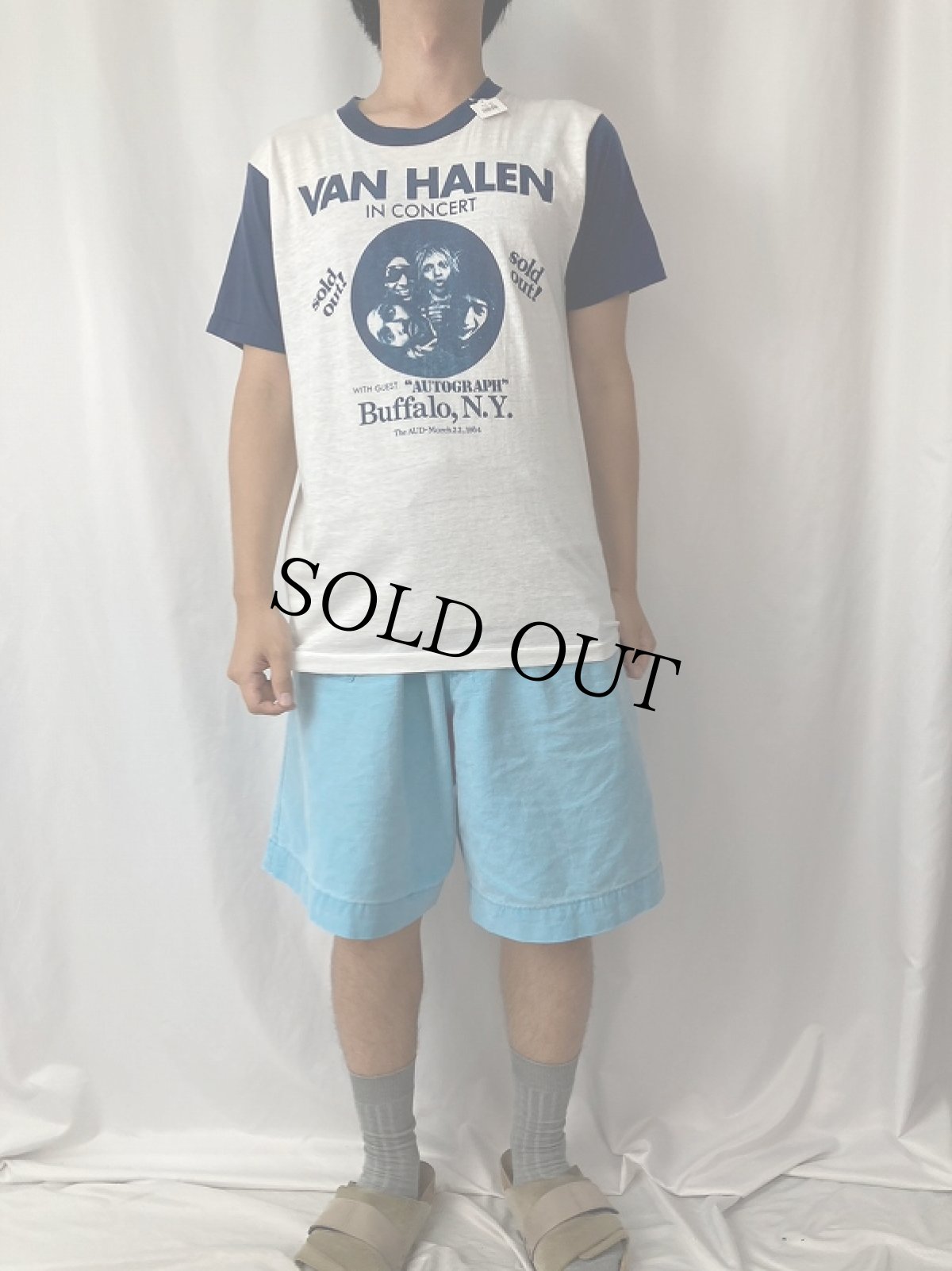 画像2: 80's VAN HALEN USA製 "Buffalo,N.Y." ハードロックバンド プリントTシャツ M (2)