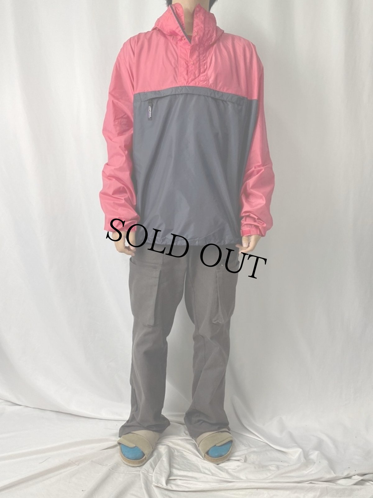 画像2: 2000's Patagonia 2トーン ナイロンアノラックパーカー L (2)