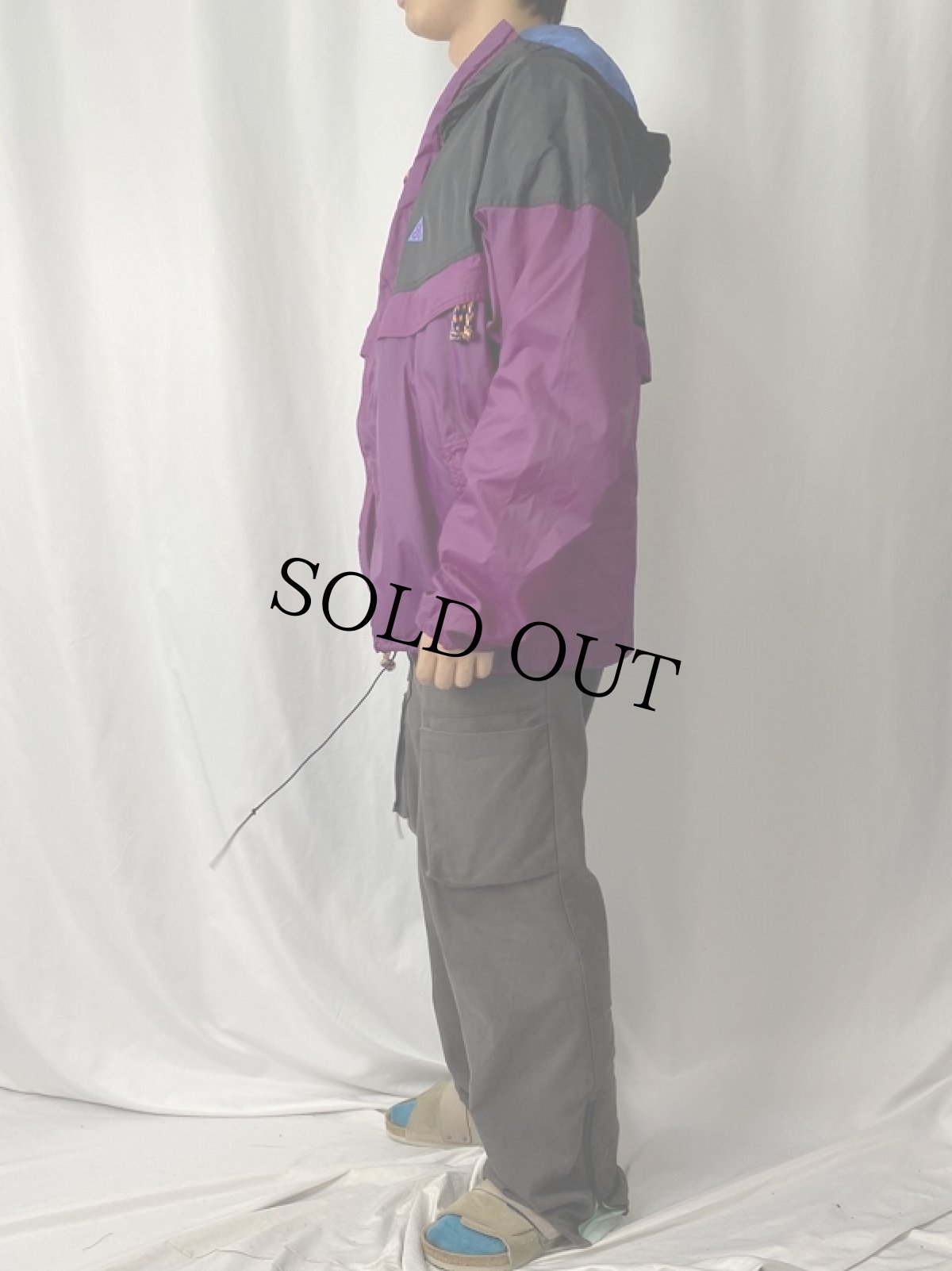 画像3: 90's NIKE ACG 2トーン ナイロンアノラックパーカー L (3)