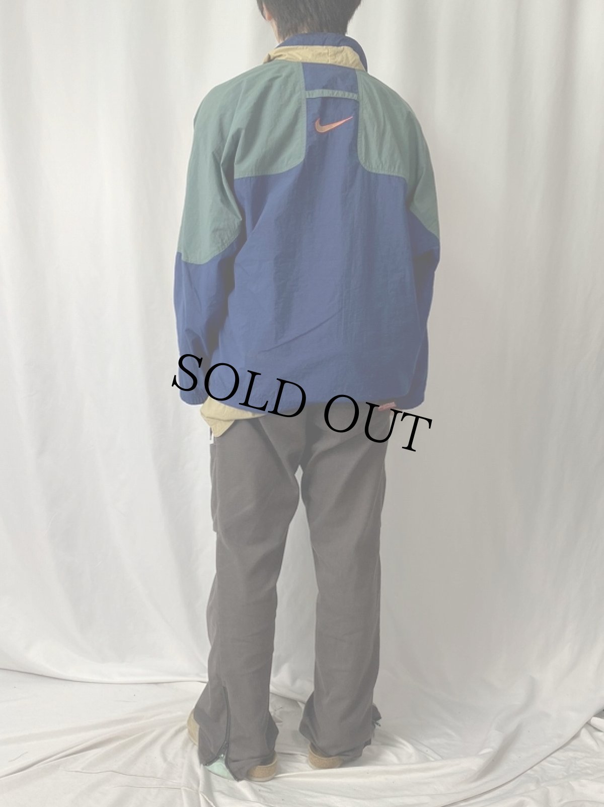 画像4: 90〜2000's NIKE 切り替えデザイン ナイロンアノラックジャケット XL (4)