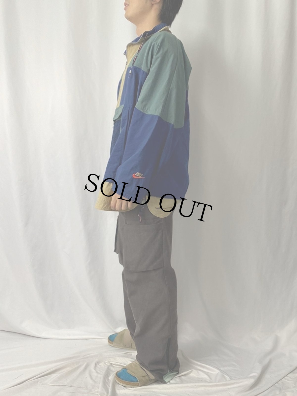 画像3: 90〜2000's NIKE 切り替えデザイン ナイロンアノラックジャケット XL (3)