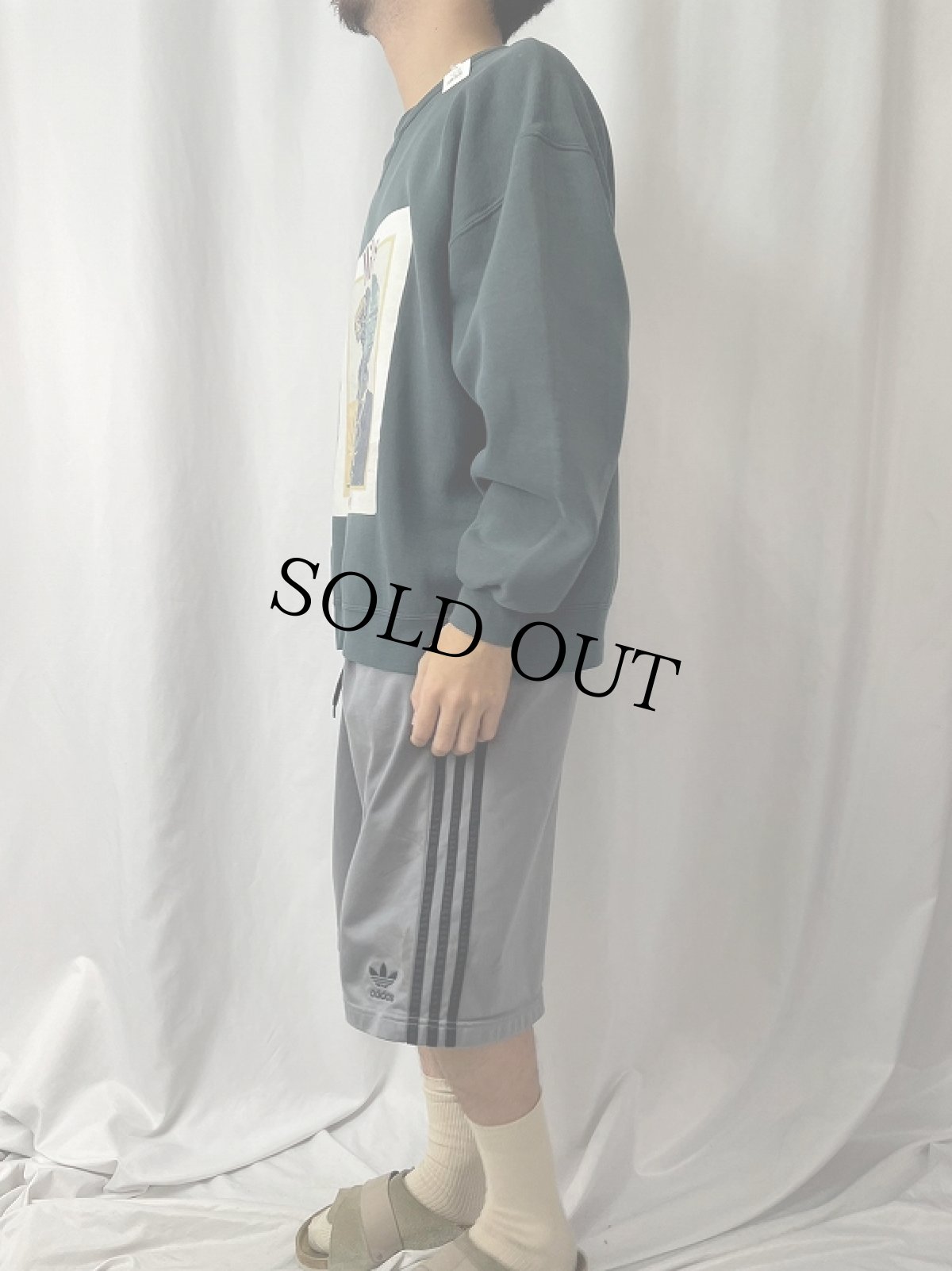 画像3: 90's〜 Miles Davis USA製 前V ジャズミュージシャン プリントスウェット XL (3)