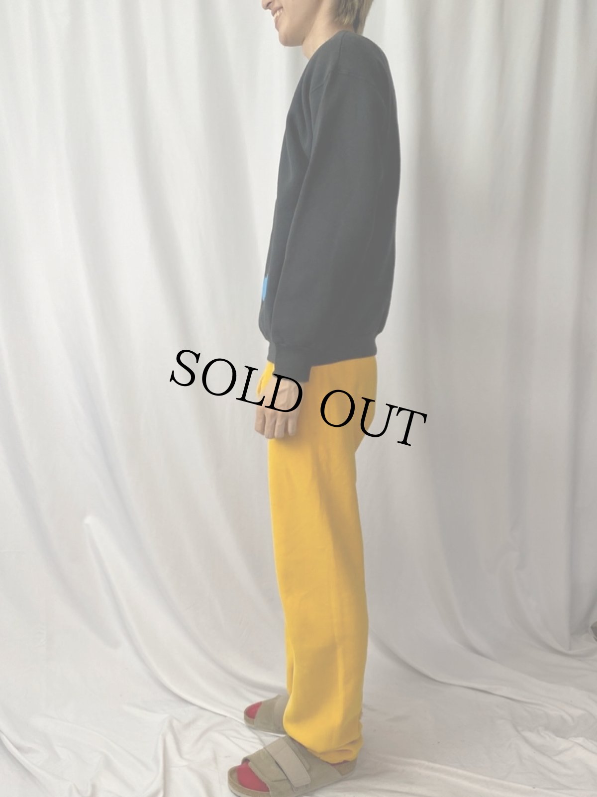 画像3: 90's MICKEY&CO. USA製 キャラクタープリントスウェット BLACK L (3)