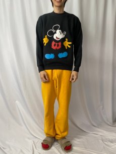 画像2: 90's MICKEY&CO. USA製 キャラクタープリントスウェット BLACK L (2)