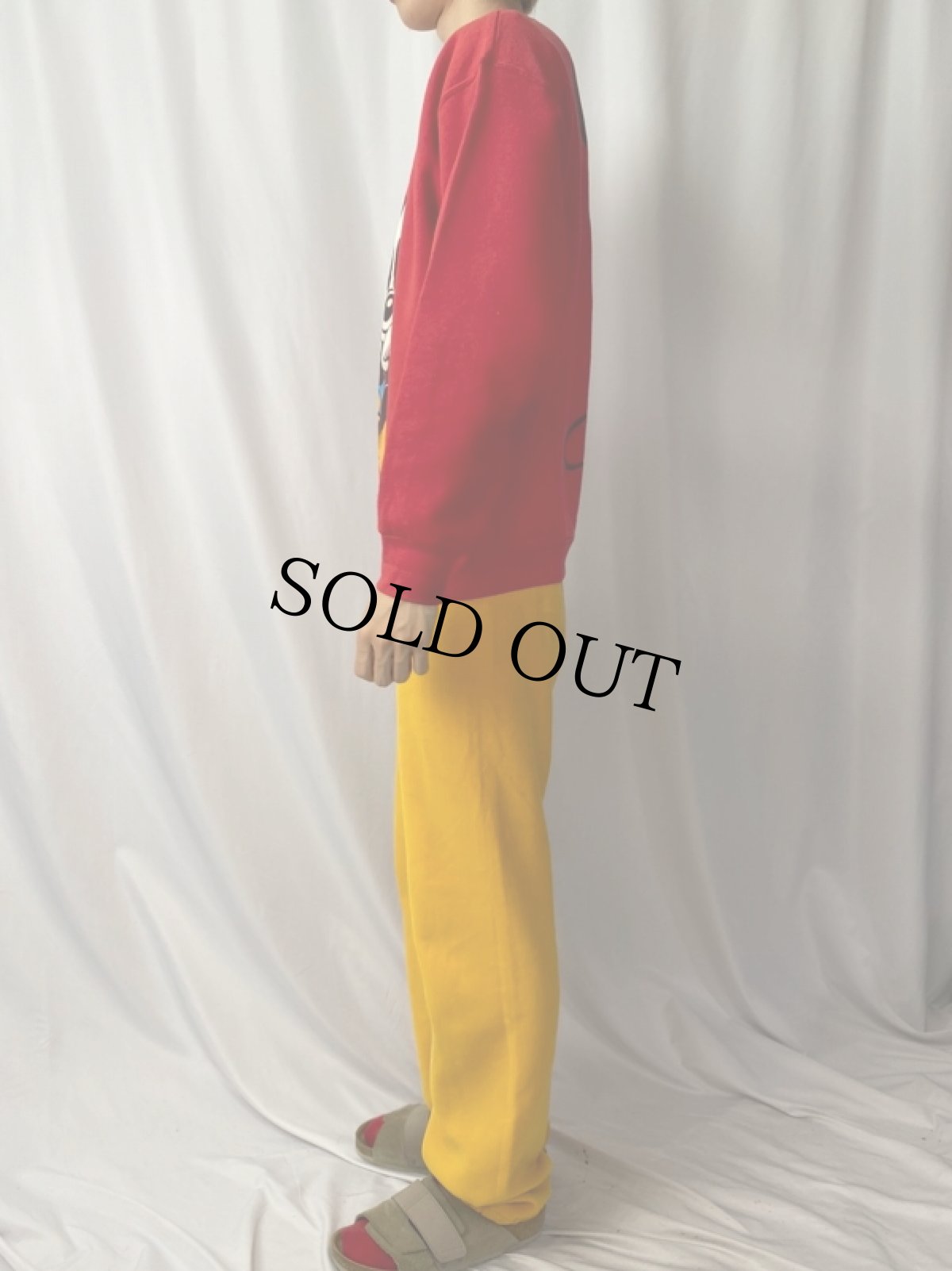 画像3: 90's MICKEY&CO. 青パンミッキー キャラクタープリントスウェット L (3)