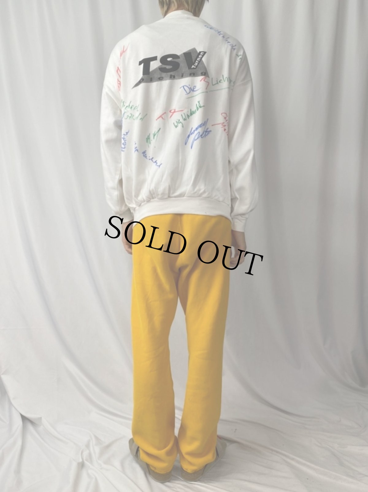 画像5: 90's "TSV Olching" アートプリント×ハンドペイントスウェット L (5)