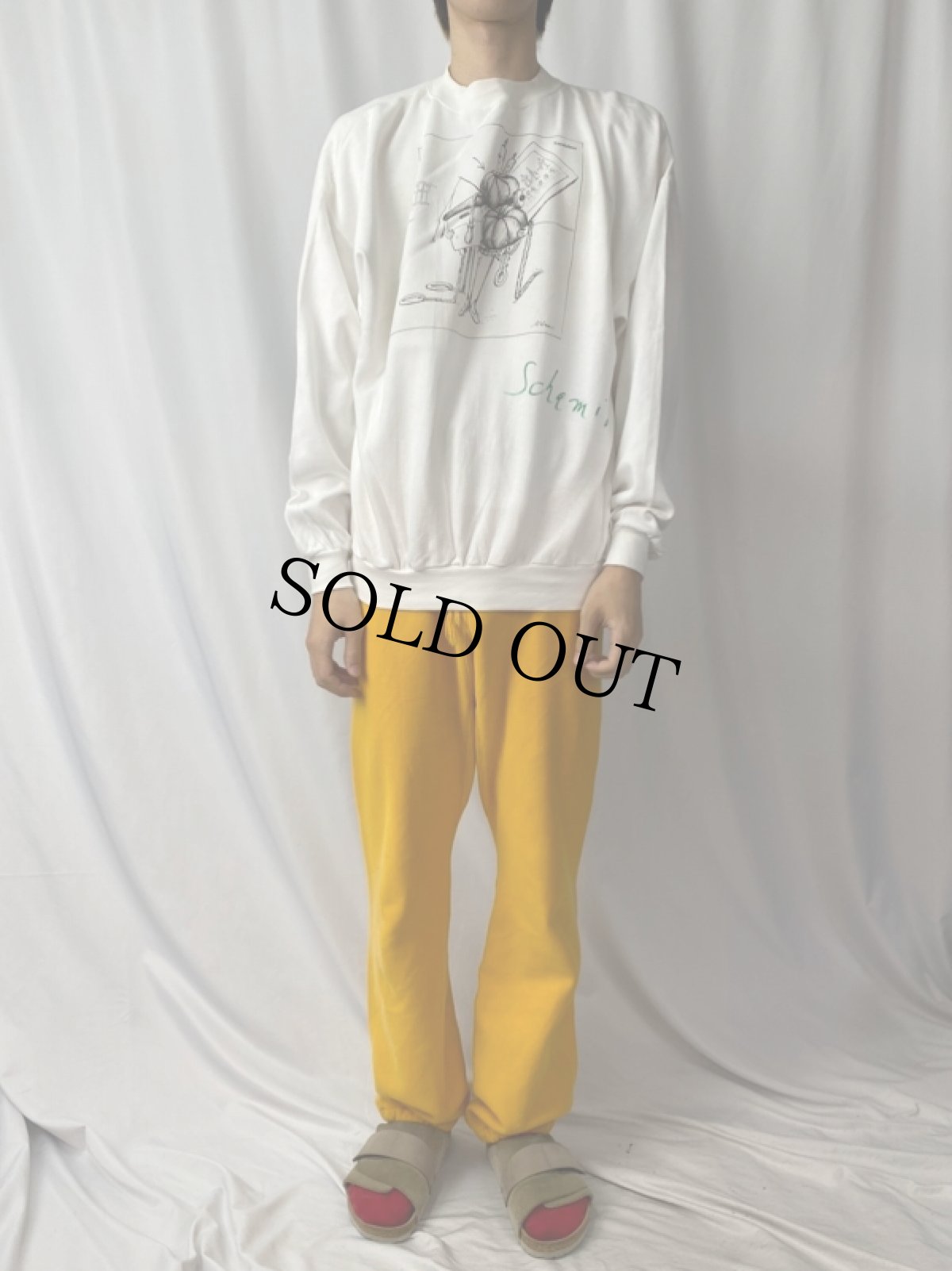 画像3: 90's "TSV Olching" アートプリント×ハンドペイントスウェット L (3)