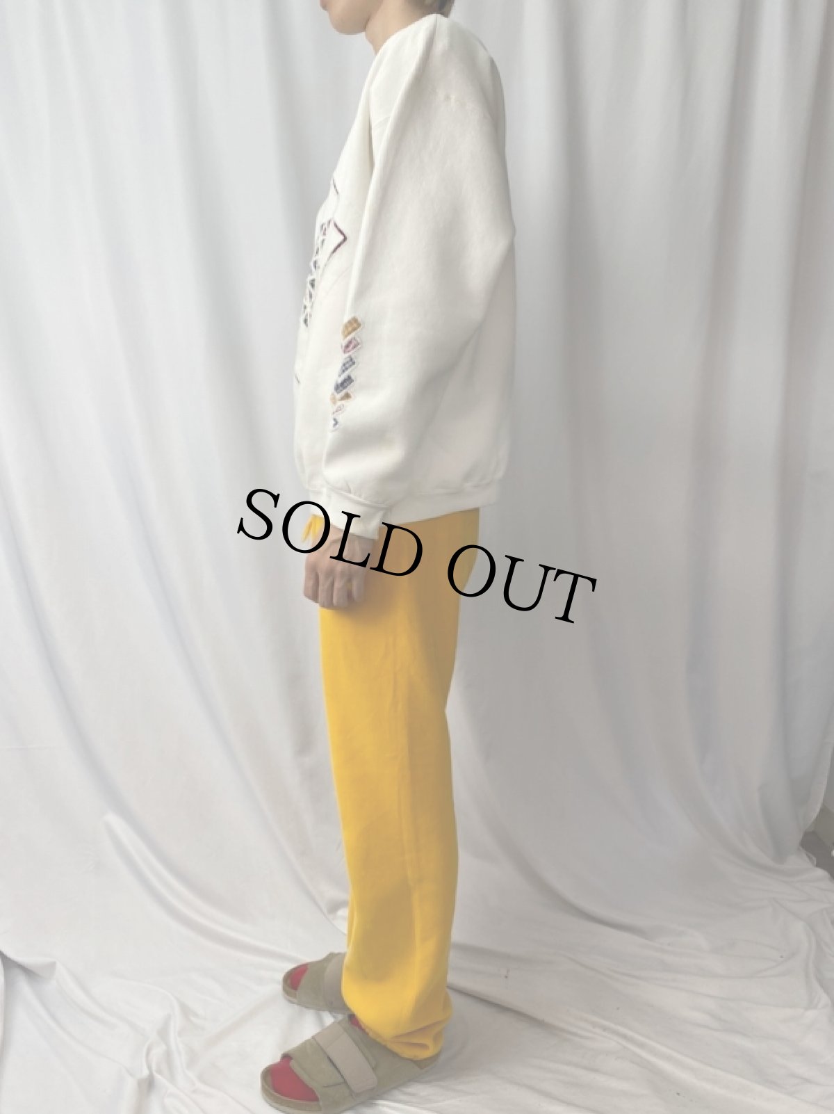 画像3: 90's PLUMA USA製 パッチワークデザインスウェット L (3)