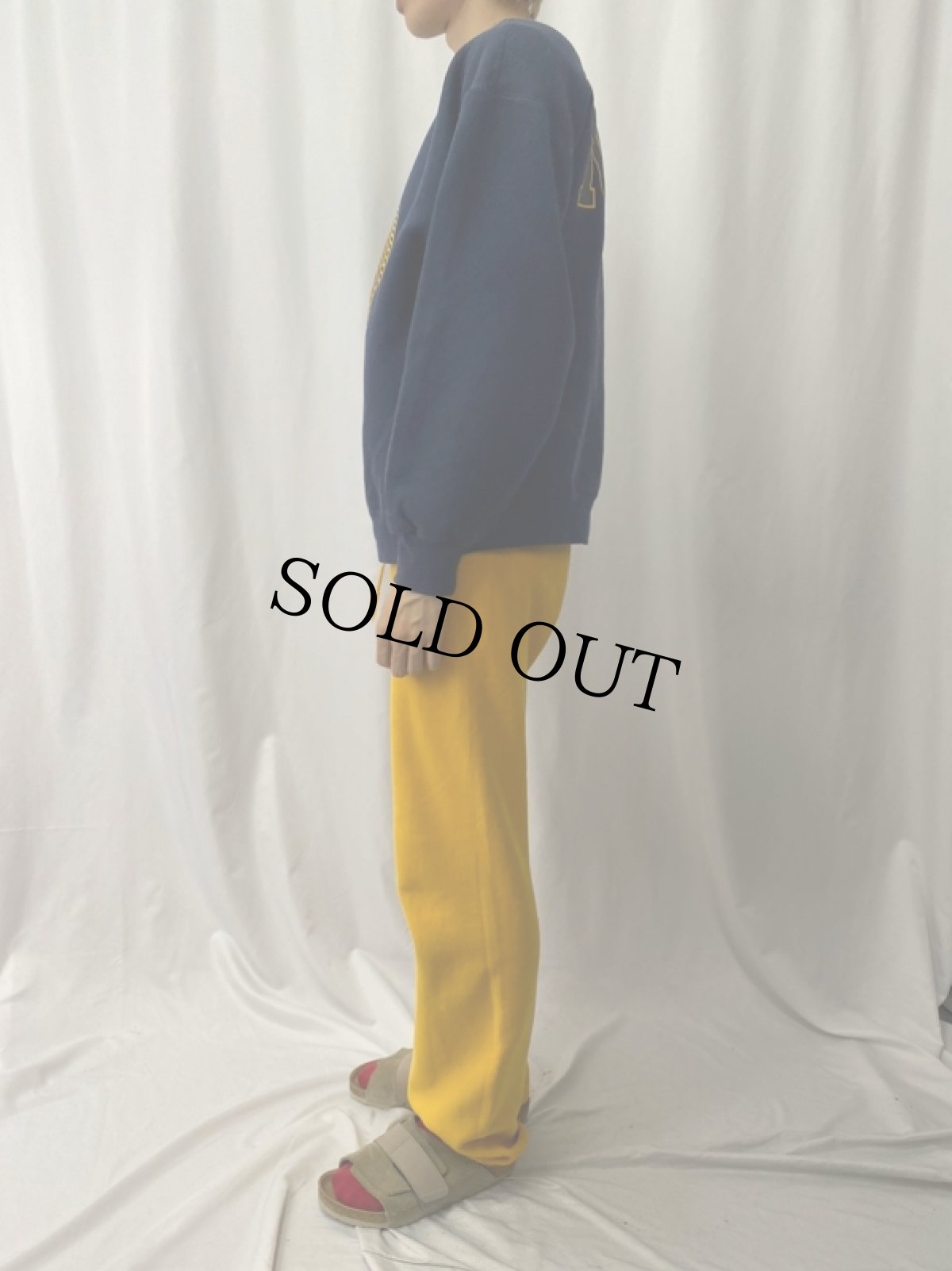 画像3: 90's U.S.NAVY USA製 前V リフレクタープリントスウェット L (3)