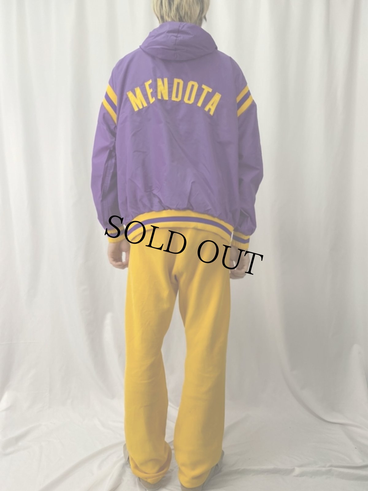 画像5: 70's USA製 "MENDOTA" ハーフジップ ナイロンプルオーバーパーカー XL (5)