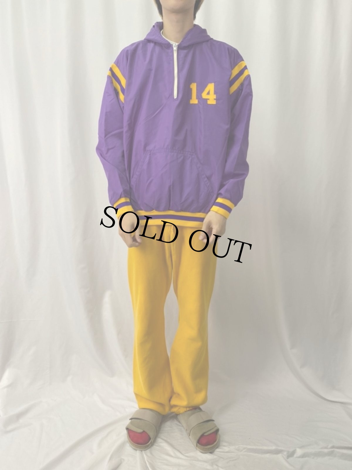 画像3: 70's USA製 "MENDOTA" ハーフジップ ナイロンプルオーバーパーカー XL (3)