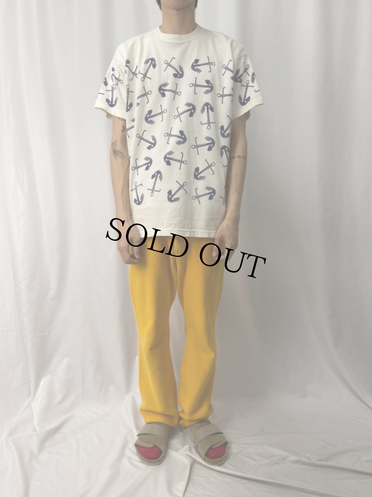 画像2: 90's MICHIGAN RAG CO. USA製 アンカー柄 プリントTシャツ XL (2)