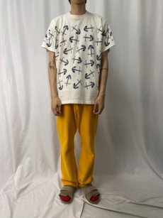 画像2: 90's MICHIGAN RAG CO. USA製 アンカー柄 プリントTシャツ XL (2)