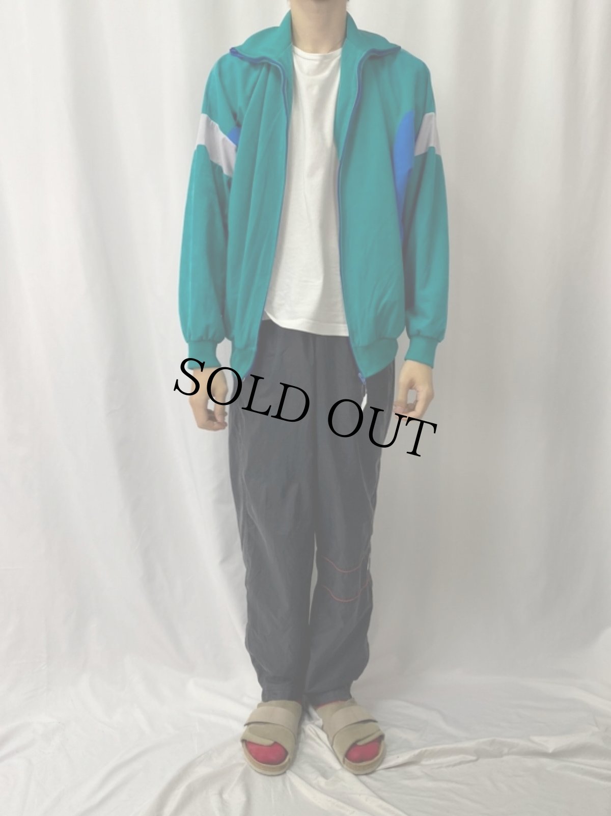 画像2: 70〜80's 切り替えデザイン ベロアジャージ L (2)