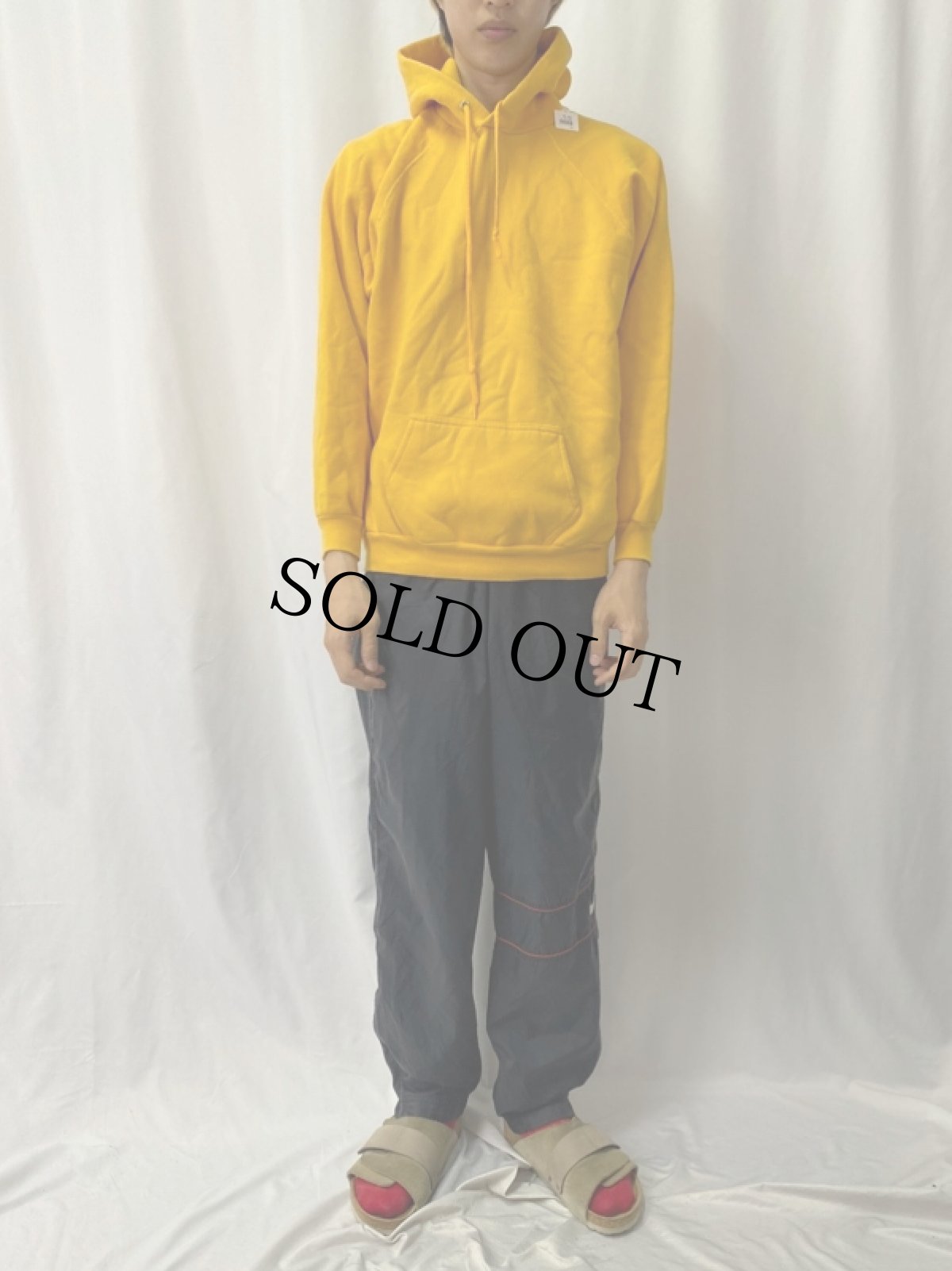 画像2: 80's DISCUS USA製 無地 ラグランスウェットフーディ XL (2)