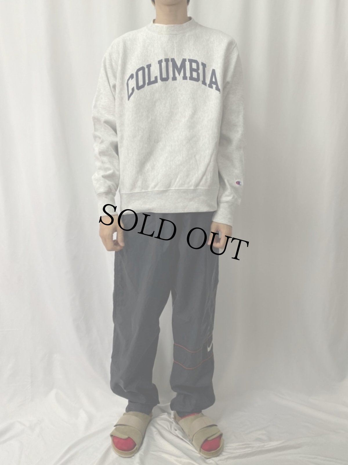 画像2: Champion REVERSE WEAVE "COLUMBIA" プリントスウェット M (2)