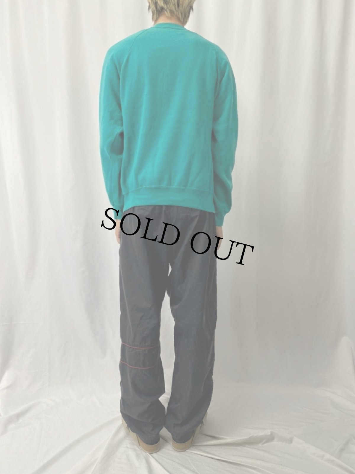 画像4: 90's USA製 ハンドペイント ラグランスウェット L (4)