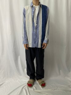 画像2: Ralph Lauren "CLASSIC FIT" ストライプ柄 マチ付き コットンボタンダウンシャツ XL (2)