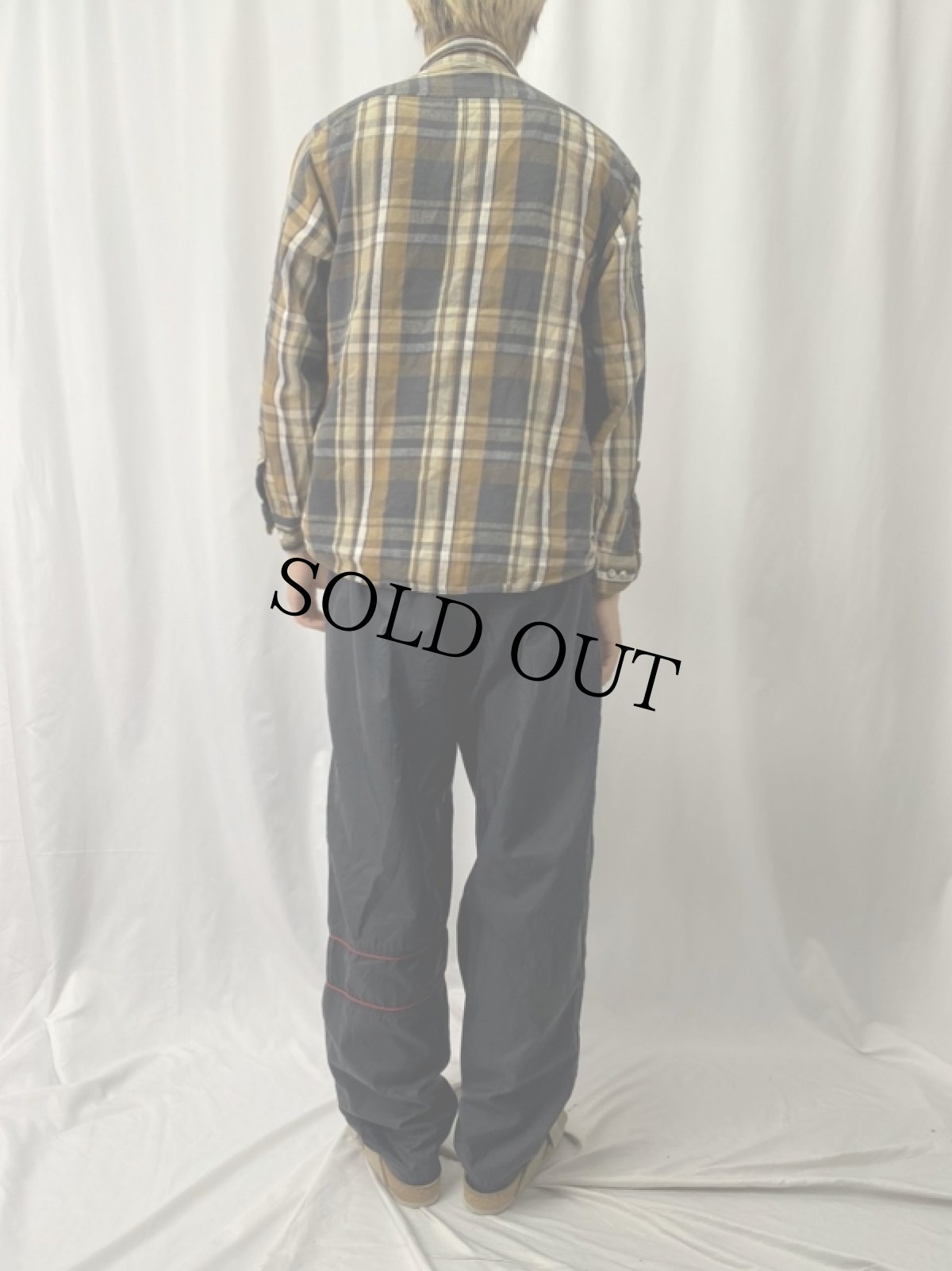 画像4: FIVE BROTHERS チェック柄 ヘビーネルシャツ L (4)