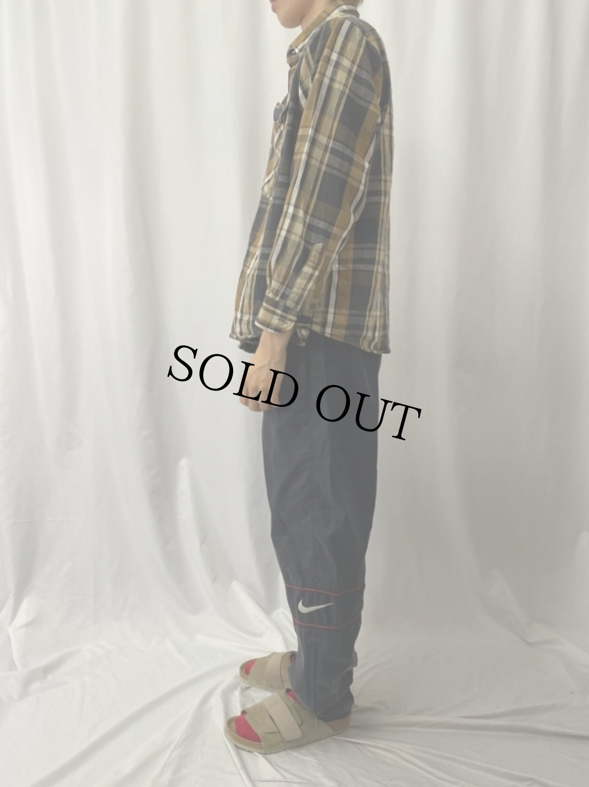 画像3: FIVE BROTHERS チェック柄 ヘビーネルシャツ L (3)