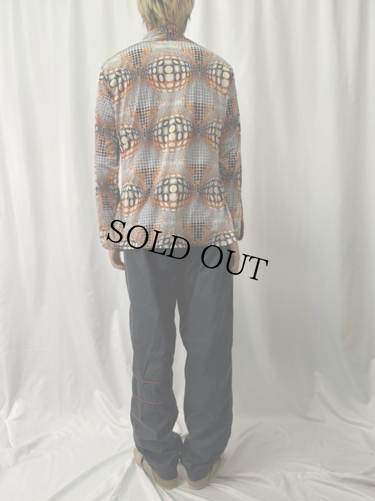 画像4: 70's Burma 総柄 ナイロンシャツ M (4)