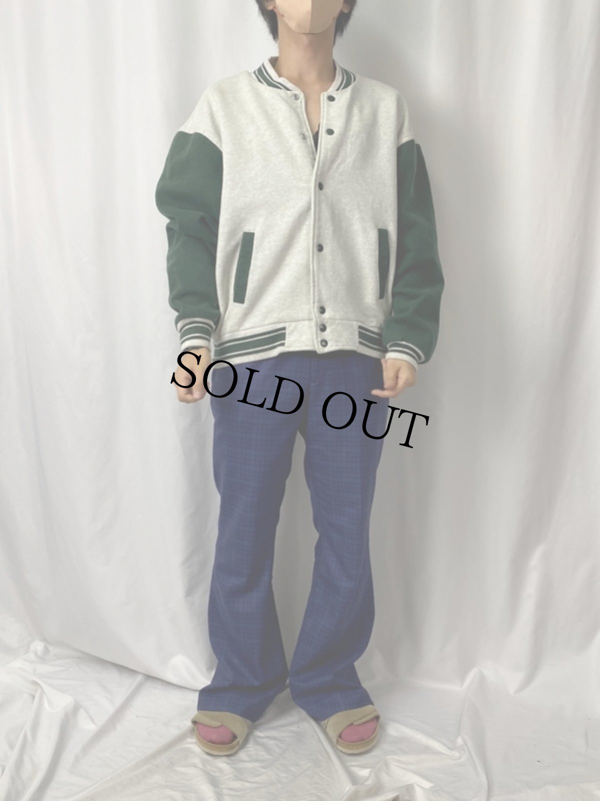 画像2: 90's〜 FRUIT OF THE LOOM 2トーン スウェットスタジャン L (2)