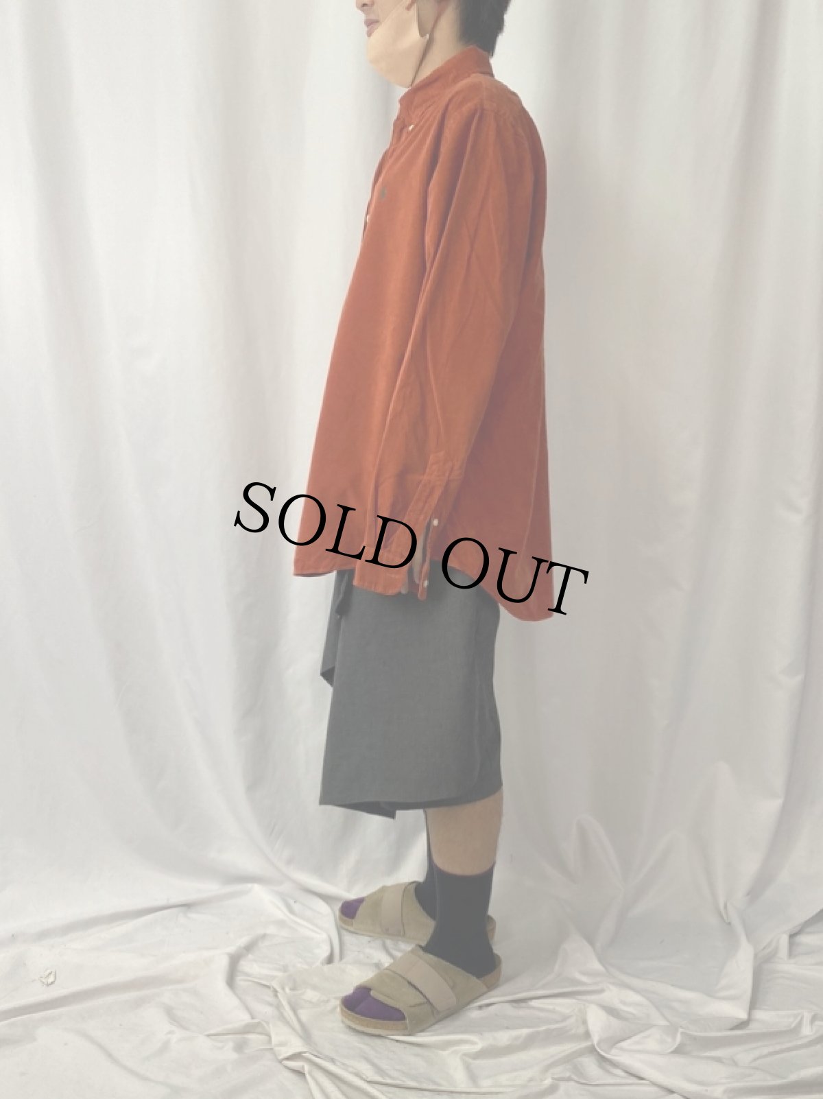 画像3: POLO Ralph Lauren ロゴ刺繍 コーデュロイシャツ XL (3)