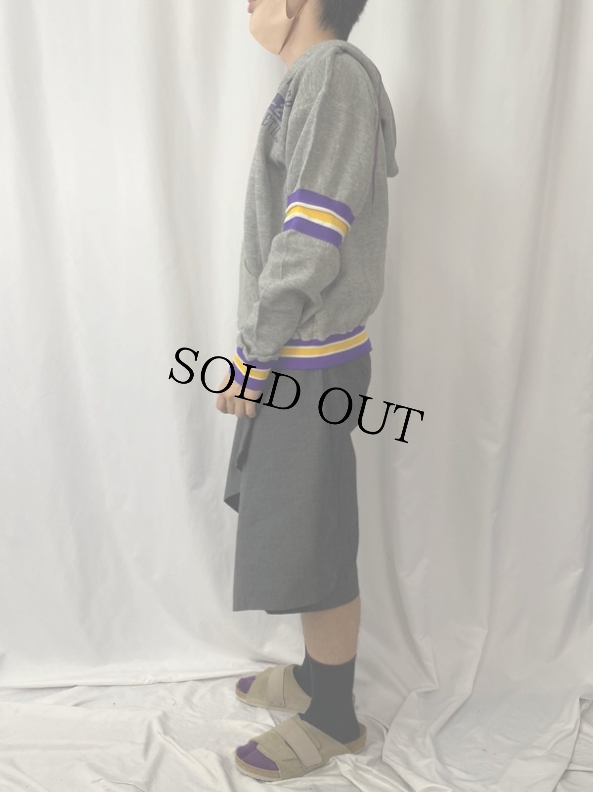 画像3: 70's USA製 "EISENHOWER ATHLETICS" プリントハーフジップスウェットフーディー L (3)