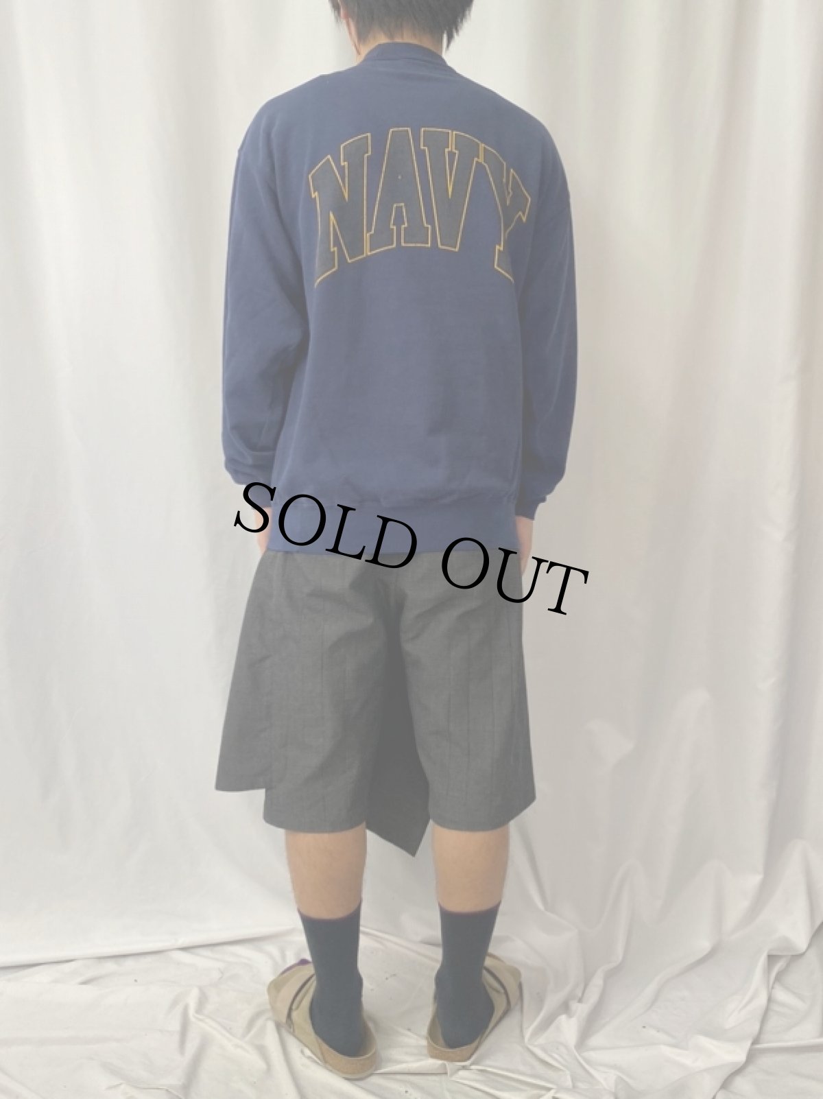 画像4: 90's SOFFE "NAVY" リフレクタープリントスウェット NAVY L (4)