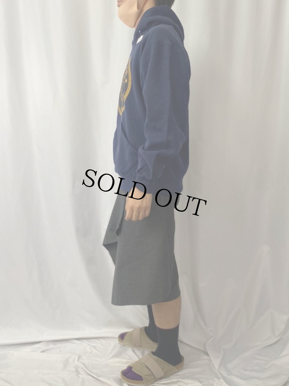 画像3: 90's SOFFE USA製 "U.S.NAVY" リフレクタープリントスウェットフーディー NAVY M (3)