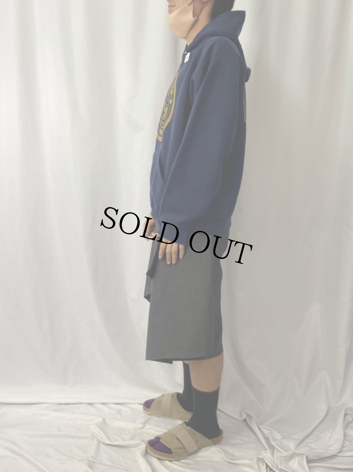 画像3: 90's SOFFE USA製 "U.S.NAVY" リフレクタープリントスウェットフーディー NAVY L (3)