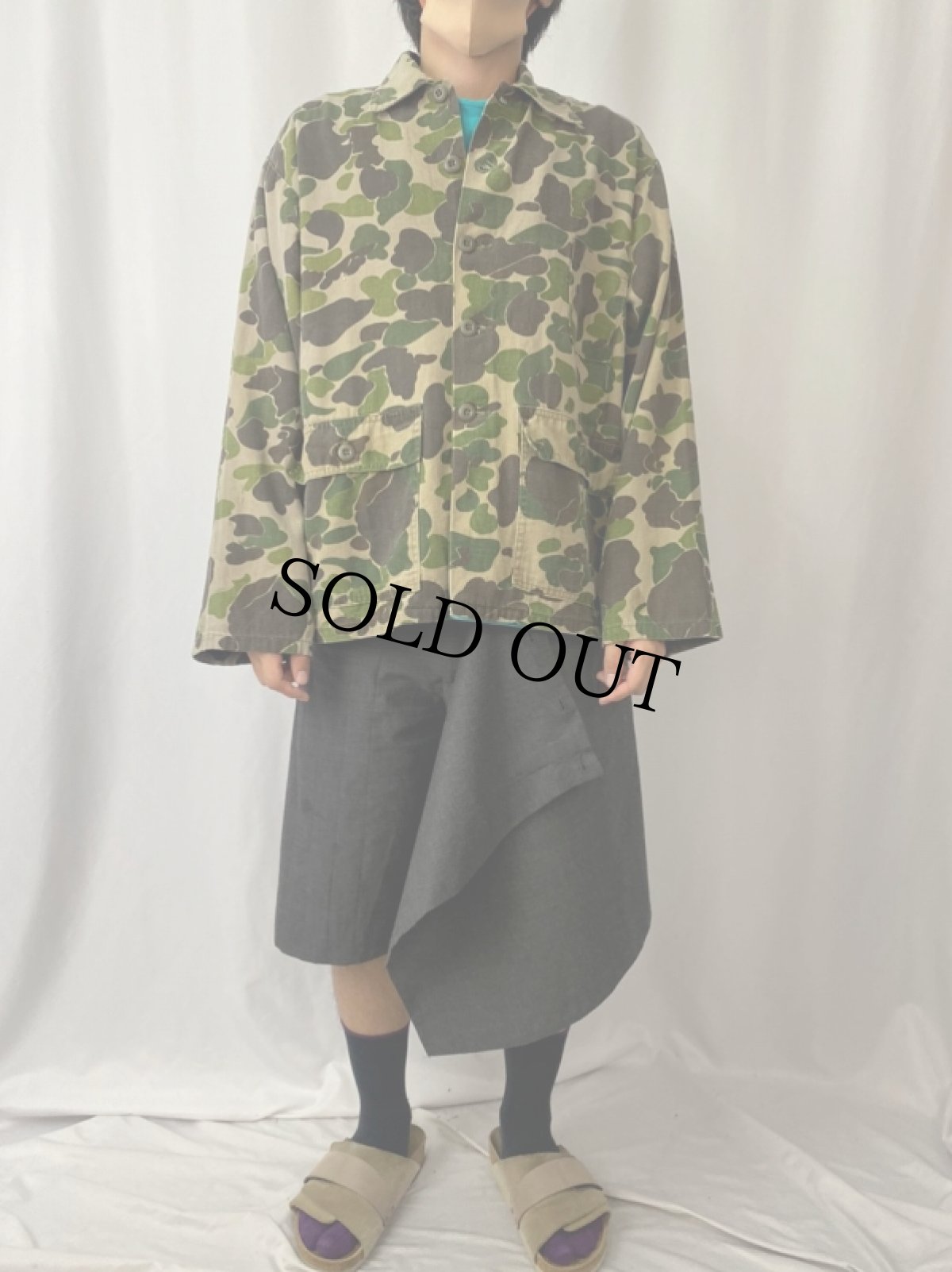 画像2: 70〜80's RANGER ダックハンターカモ柄 ハンティングジャケット L (2)