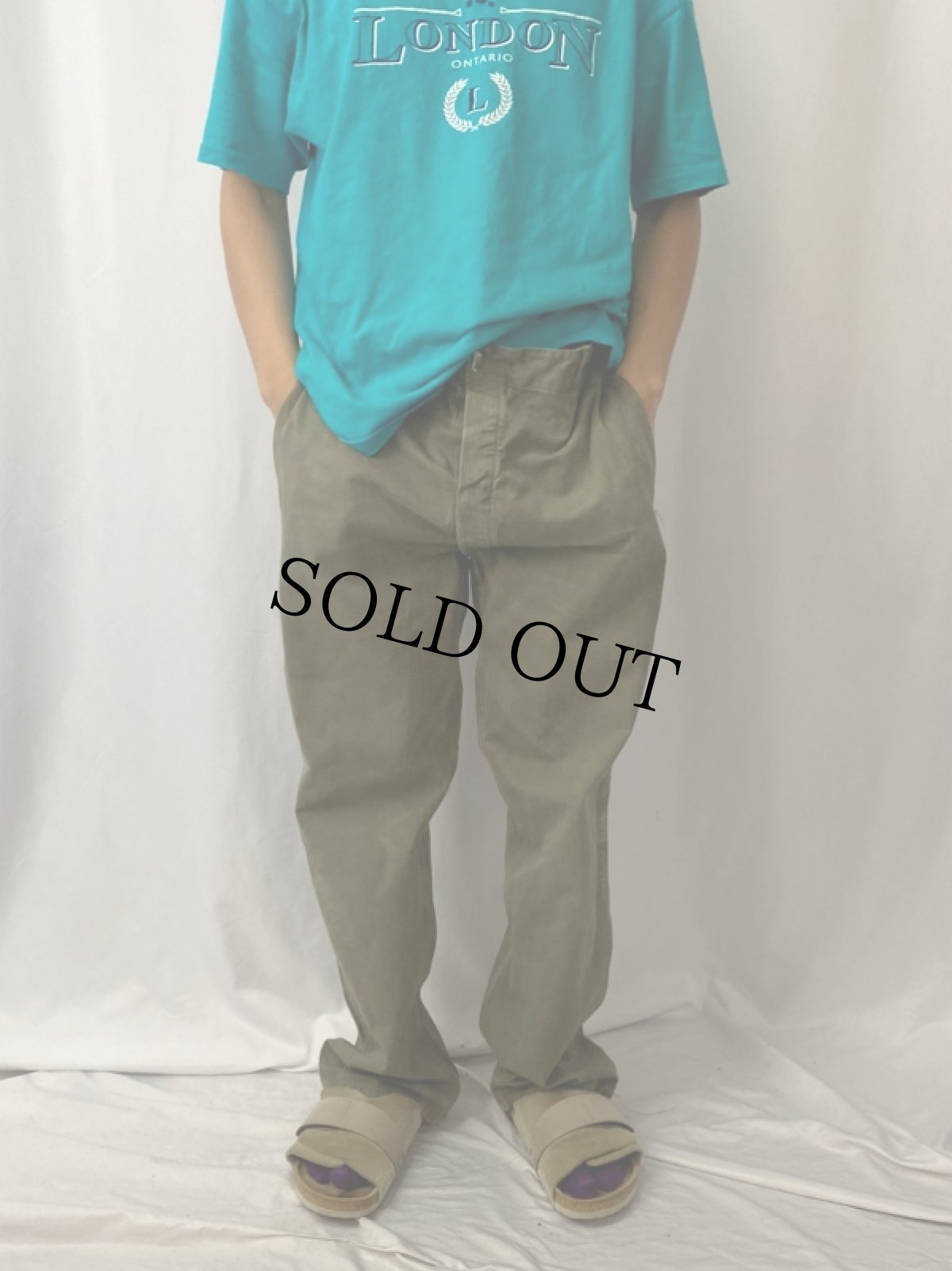 画像2: VINTAGE EURO FRANCE製 ヘリンボーンツイル ワークパンツ W35 (2)