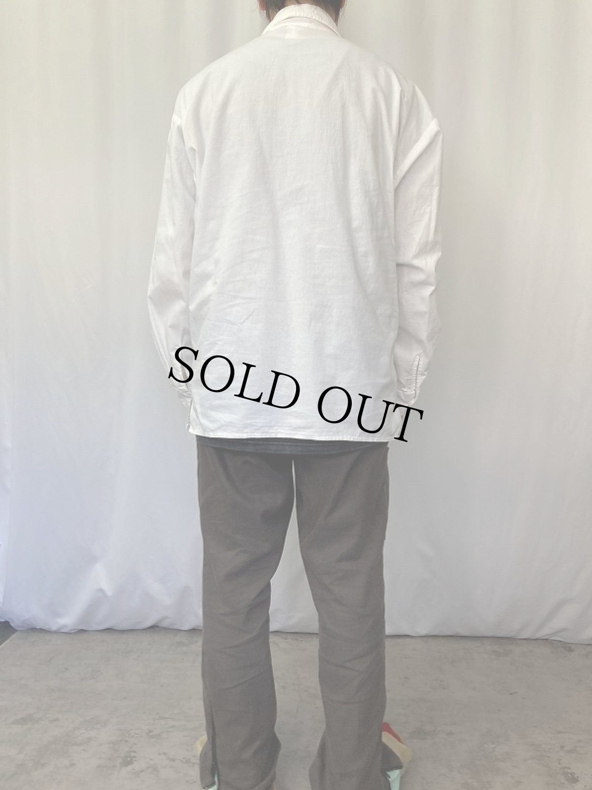 画像3: 80's〜 frederick's USA製 レースアップ コットンプルオーバーシャツ L (3)