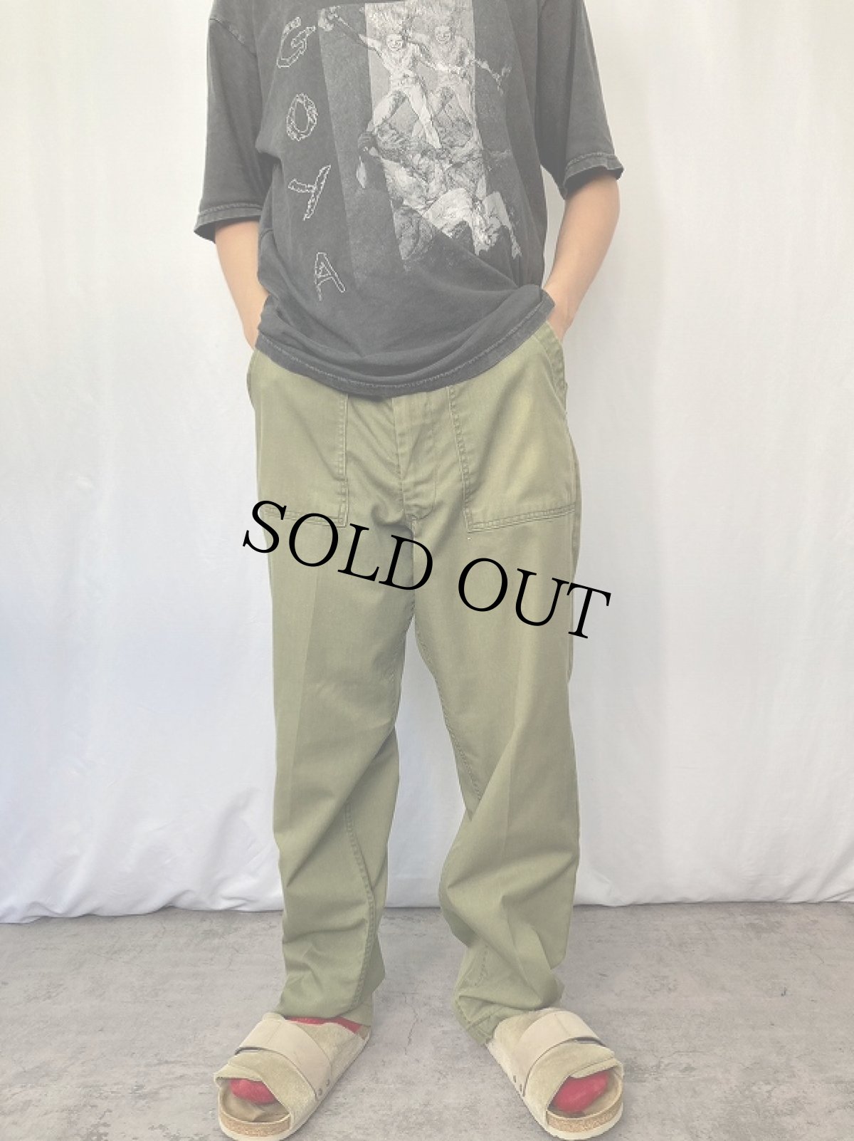 画像2: 70〜80's U.S.ARMY コットン×ポリエステル ベイカーパンツ W34 (2)