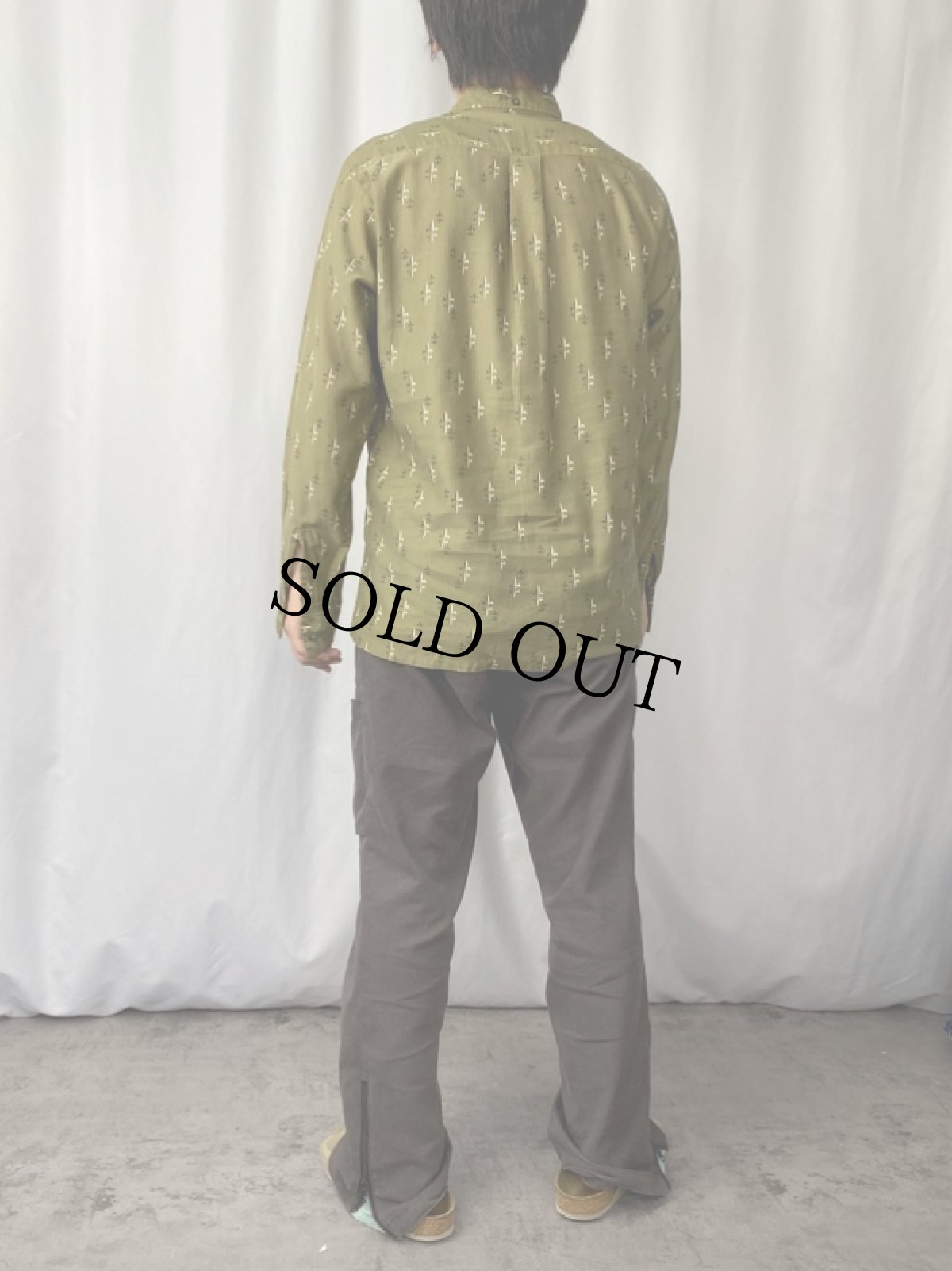 画像3: 60's PILGRIM 総柄 ボタンダウンシャツ M (3)