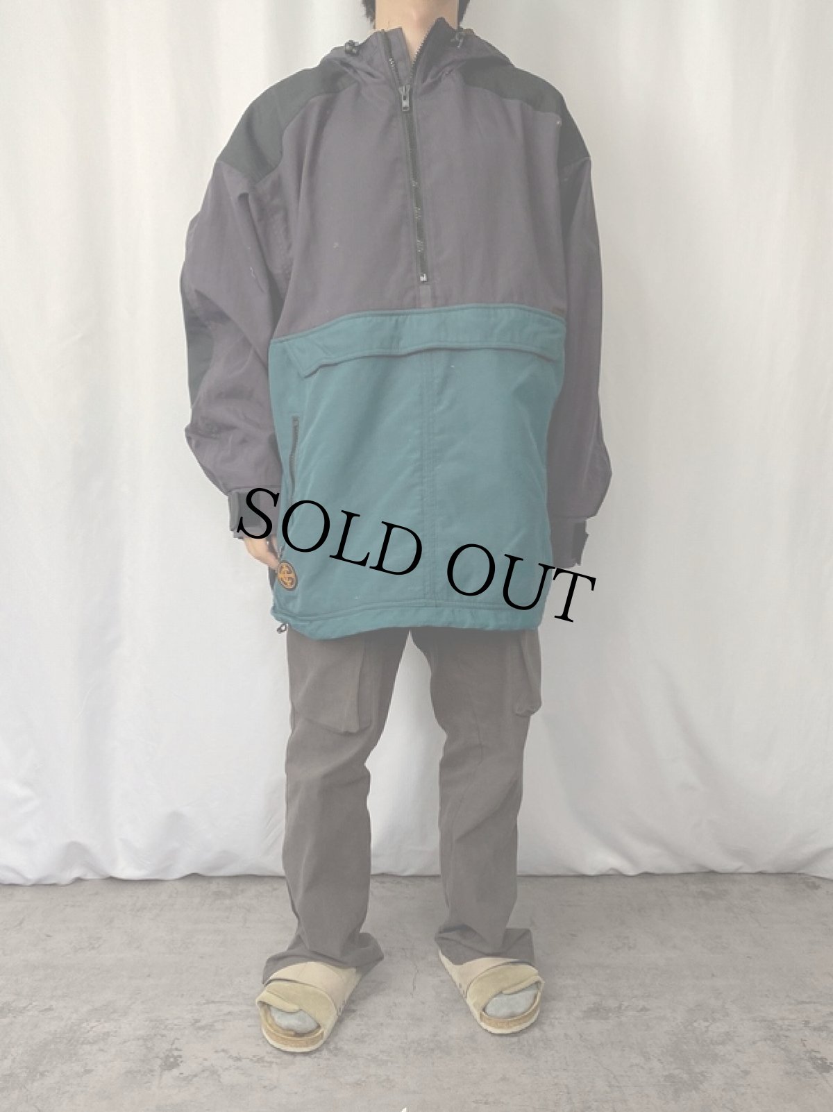 画像2: 90's Columbia CONVERT ナイロンアノラックパーカー L (2)