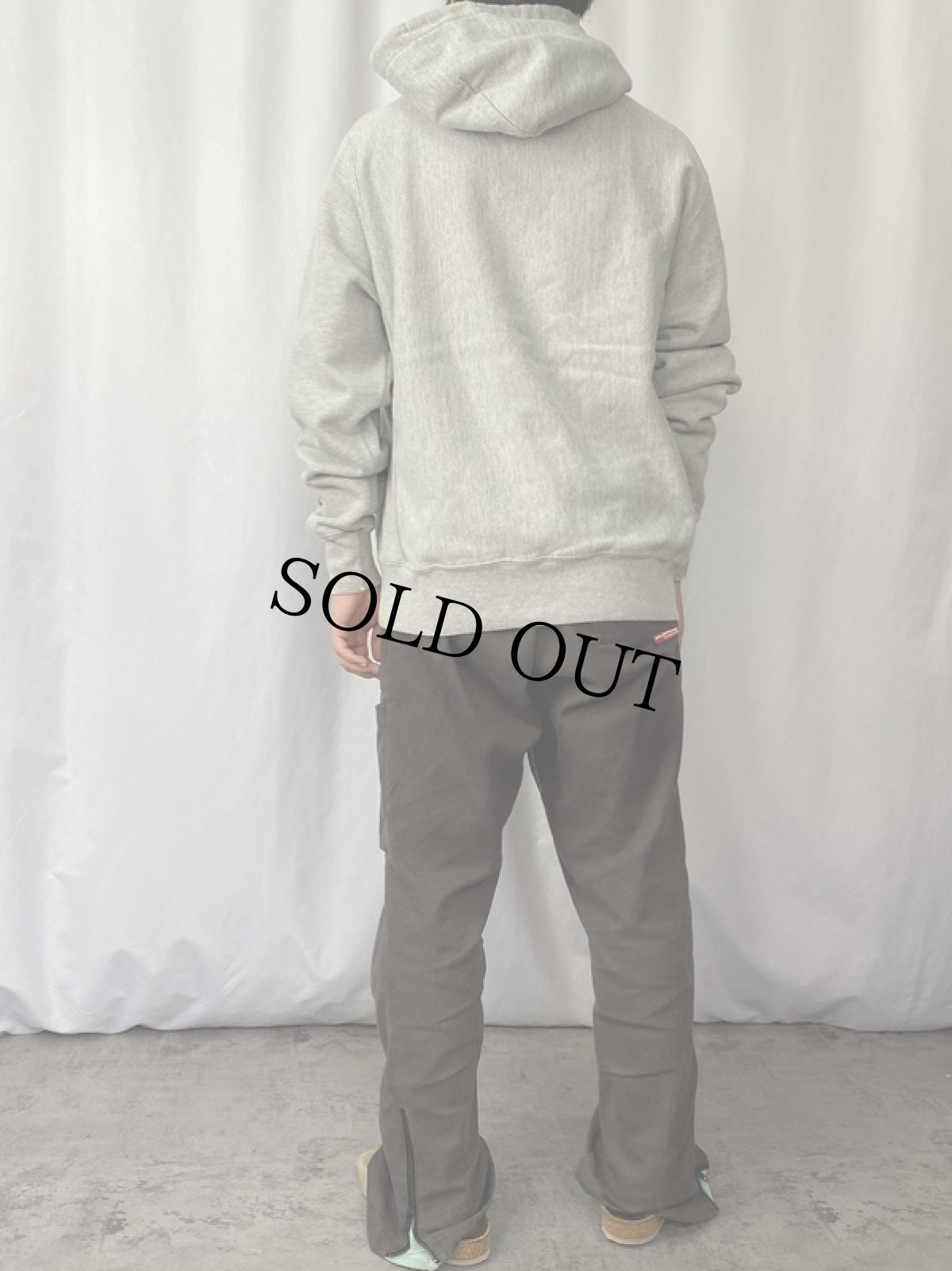 画像3: Champion REVERSE WEAVE ロゴワッペン ハンドペイント スウェットフーディー M (3)