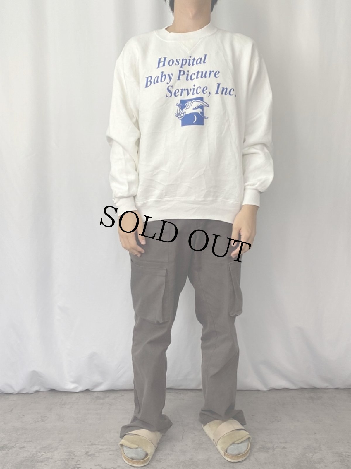 画像2: 90's〜 USA製 "Hospital Baby Picture Service,Inc." プリントスウェット L (2)