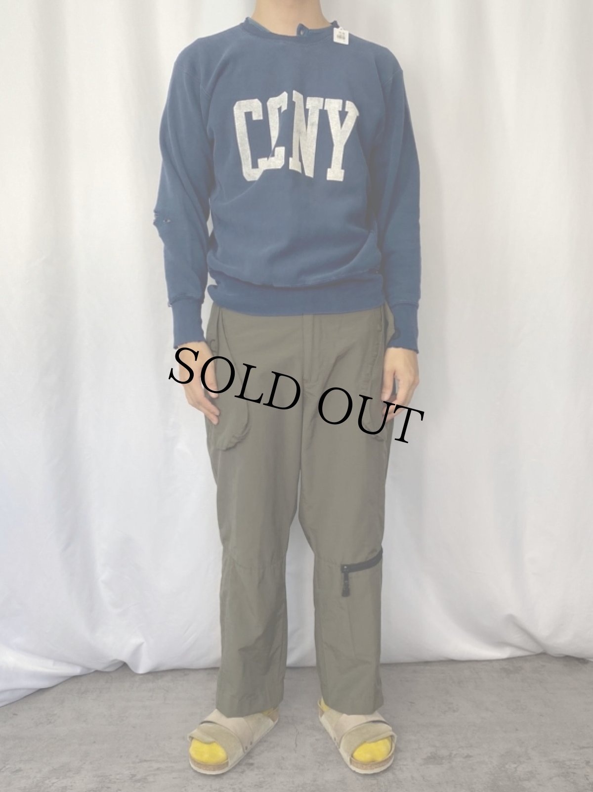 画像2: 70's Champion REVERSE WEAVE 赤単色タグ USA製 "CCNY" プリントスウェット M (2)