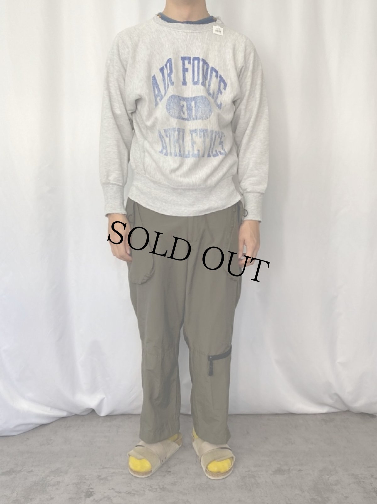 画像2: 80's Champion REVERSE WEAVE トリコタグ USA製 "AIR FORCE ATHLETICS" プリントスウェット M (2)