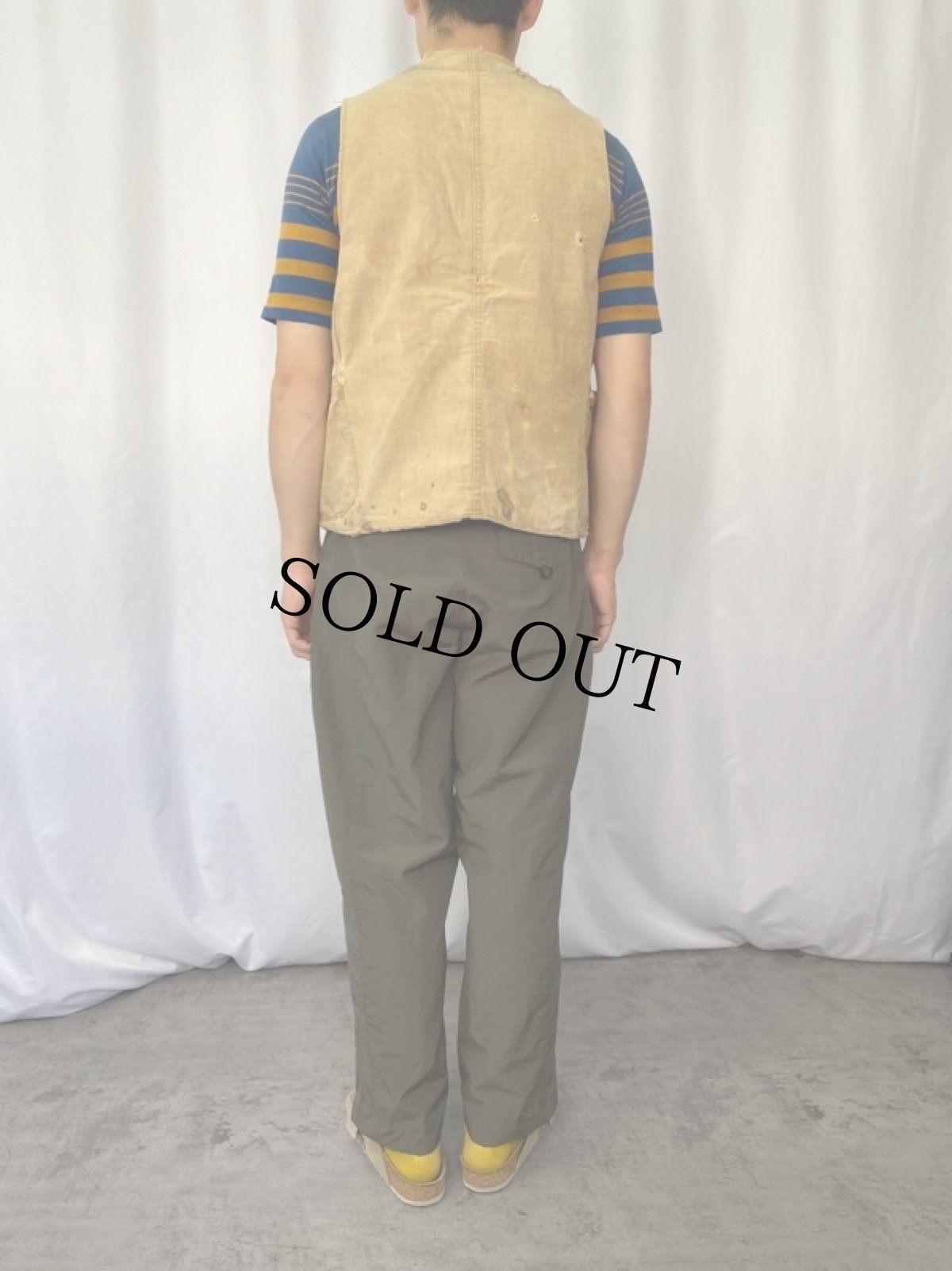 画像3: 30's HUDSON DUXBAK ハーフムーンポケット ハンティングベスト SIZE38 (3)