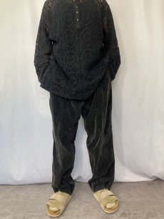 画像2: 90's POLO Ralph Lauren USA製 "POLO CORDS" 2タック 太畝コーデュロイパンツ BLACK W34 (2)