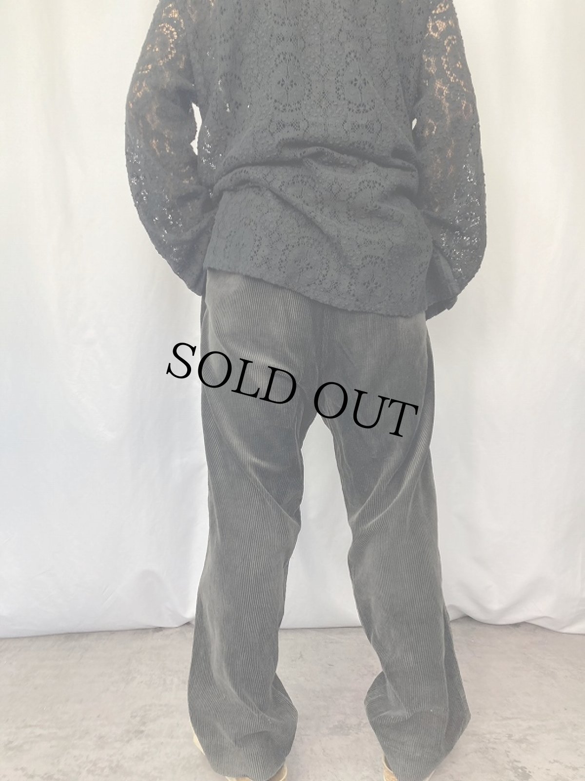 画像3: 90's POLO Ralph Lauren USA製 "POLO CORDS" 2タック 太畝コーデュロイパンツ BLACK W34 (3)